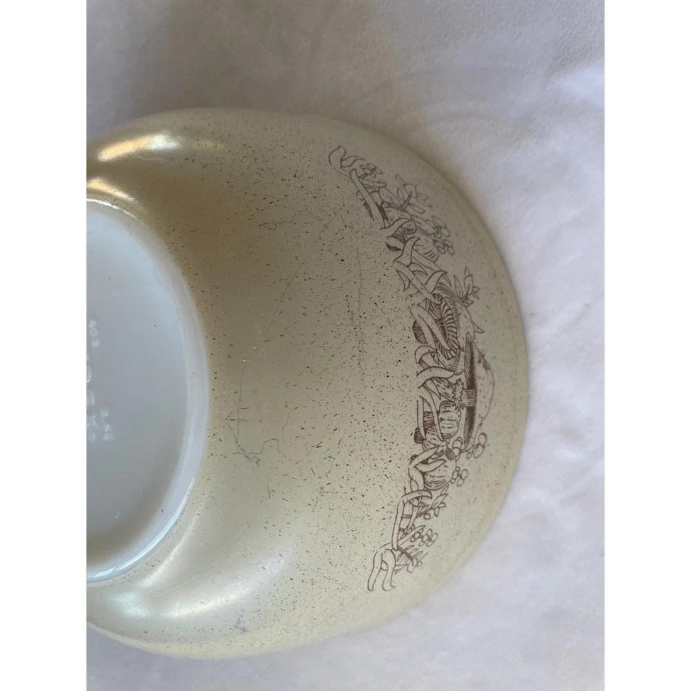 Pyrex Forest Fancies Mushroom Mixing Bowl Set‎ 401 403 Vintage Tan Speckled 2pc